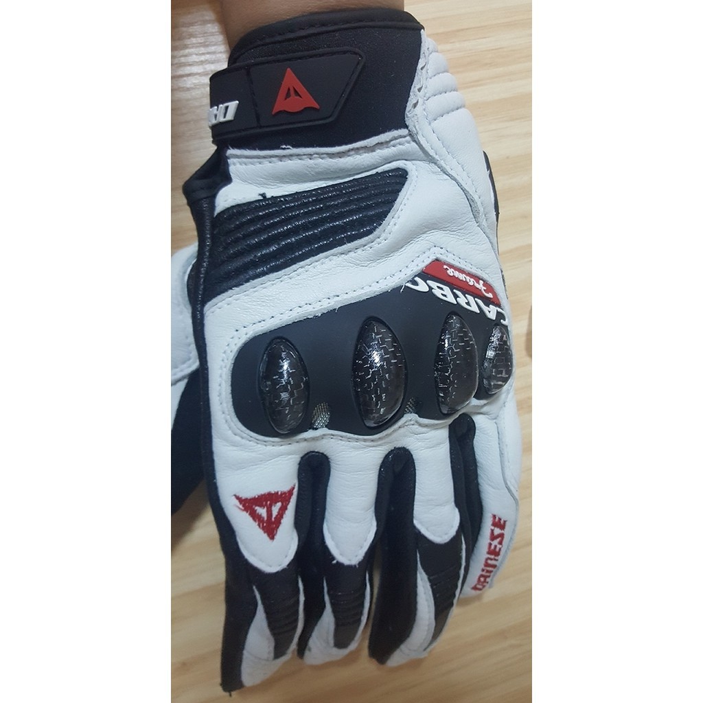 Găng Tay Chạy Xe Đạp Thiết Kế Hình Dainese Màu Trắng Đen 2018
