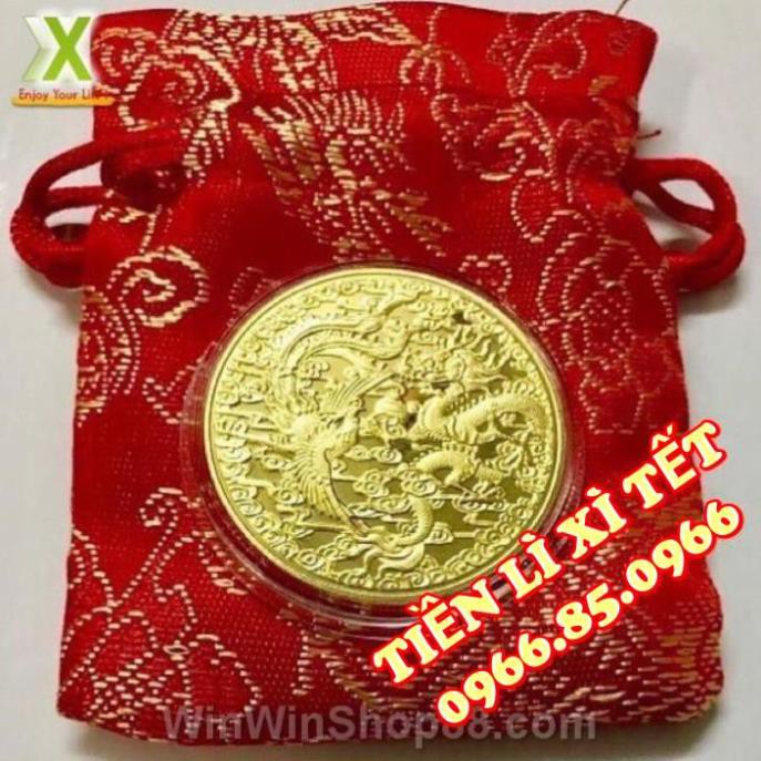 [Trợ Giá] Đồng xu Long Phụng sum vầy may mắn phong thủy tài lộc