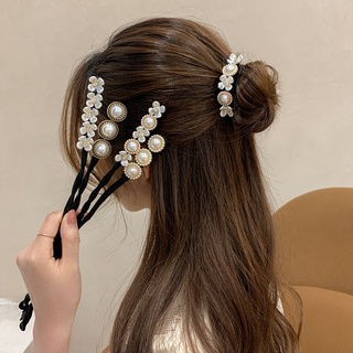 Kẹp Tóc Hình Hoa Đính Hạt Ngọc Trai Thủ Công Phong Cách Hàn Quốc Nhật Bản