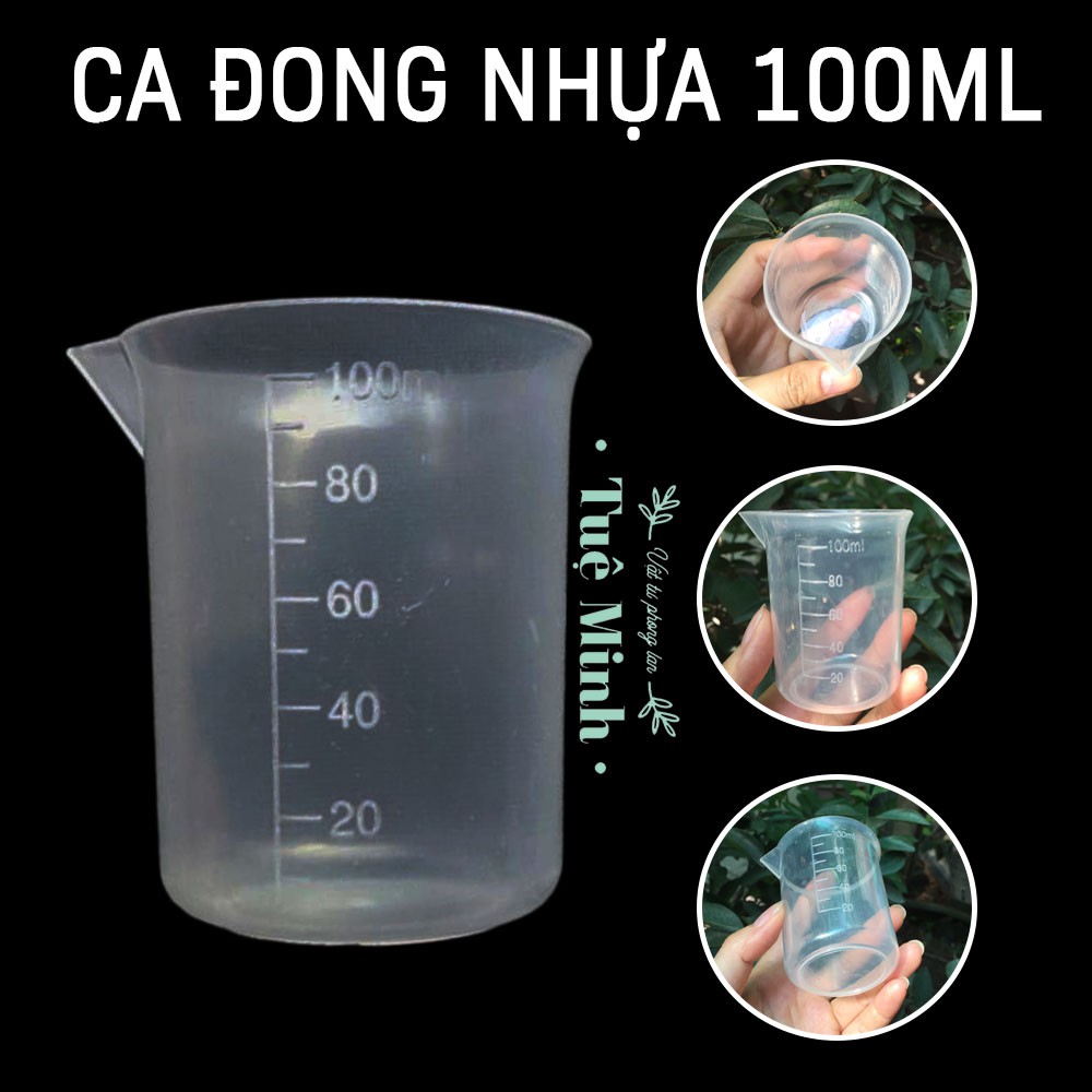 Bộ dụng cụ ly đong nhựa có vạch chia định lượng 5ml, 50ml, 100ml