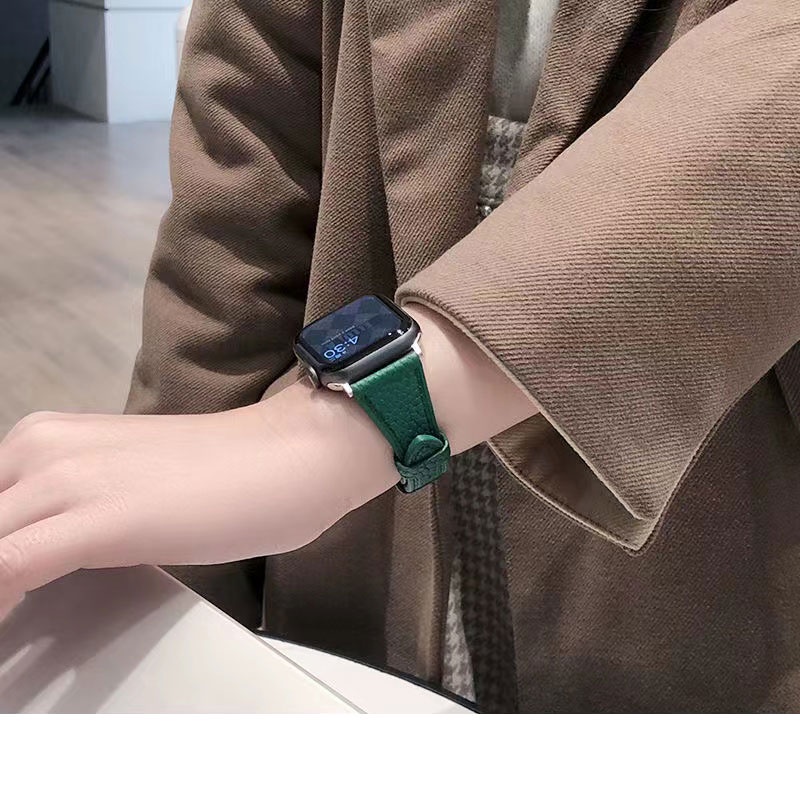 Dây Da Thay Thế 44mm 40mm 45mm 41mm 38mm 42mm Cho iWatch series 5 4 3 6 se 7