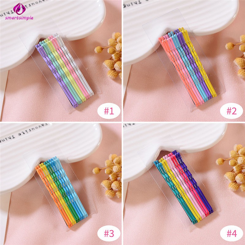 Set 10 kẹp tóc kim loại gợn sóng 5 màu dễ thương cho nữ