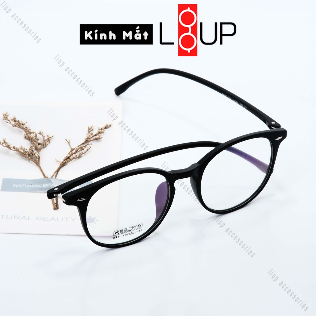 Gọng kính cận nam nữ mắt tròn nhựa dẻo Liupeyewear 215 nhiều màu dễ đeo chống gãy