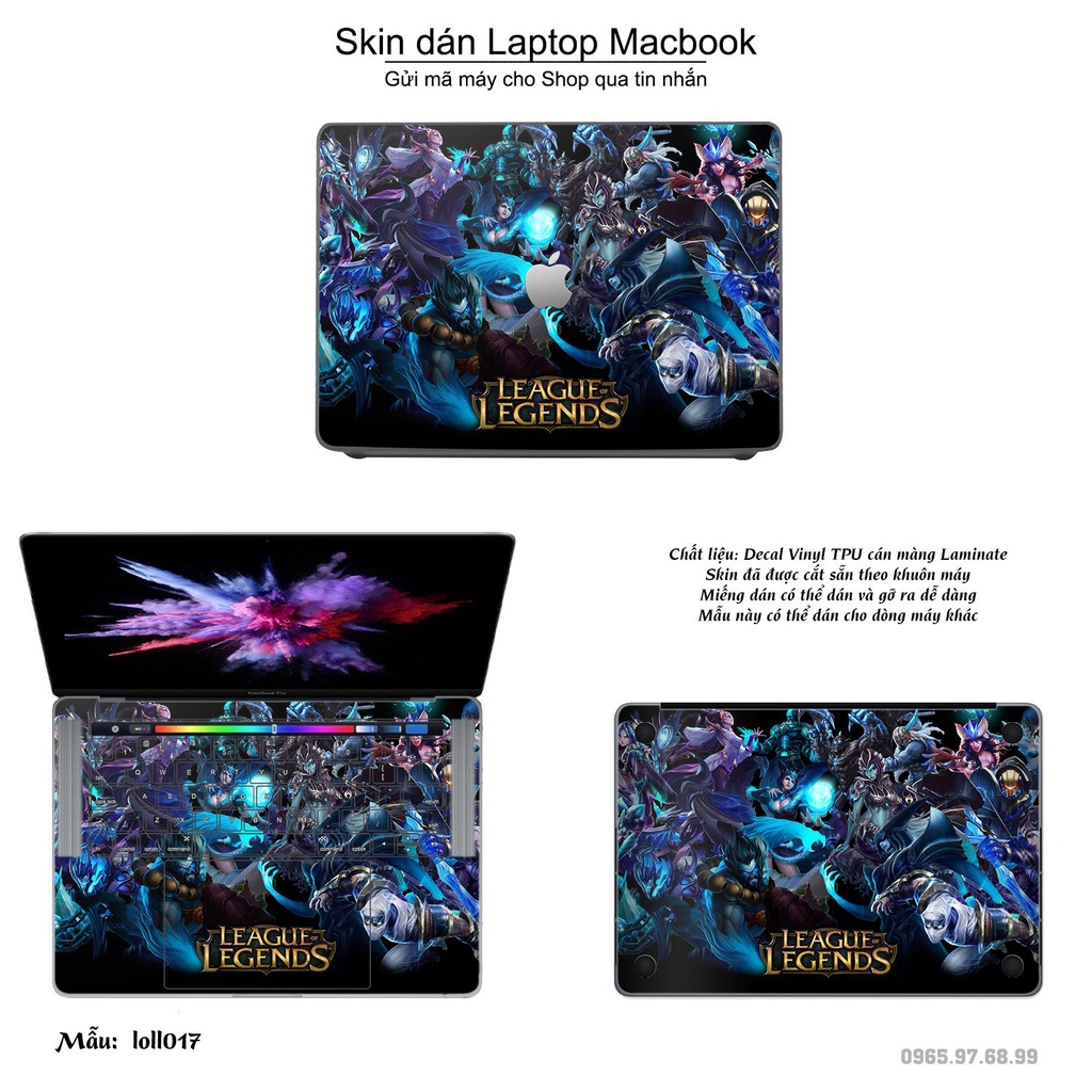 Skin dán Macbook mẫu Liên Minh Huyền Thoại (đã cắt sẵn, inbox mã máy cho shop)