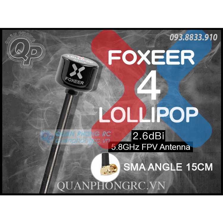 Anten Foxeer Lollipop 4 -5.8G 2.6dBi High Gain FPV Antenna SMA10cm, Angle SMA15cm, Angle MMCX-TS9.5cm,  Angle MMCX-TL16