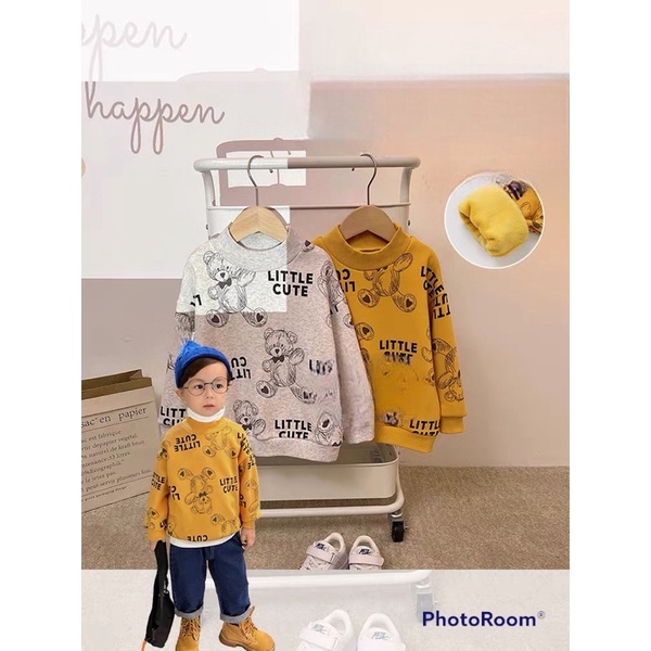 Áo nỉ trần bông cho bé áo nỉ thu đong chính hãng kiểu dáng Hàn quốc
