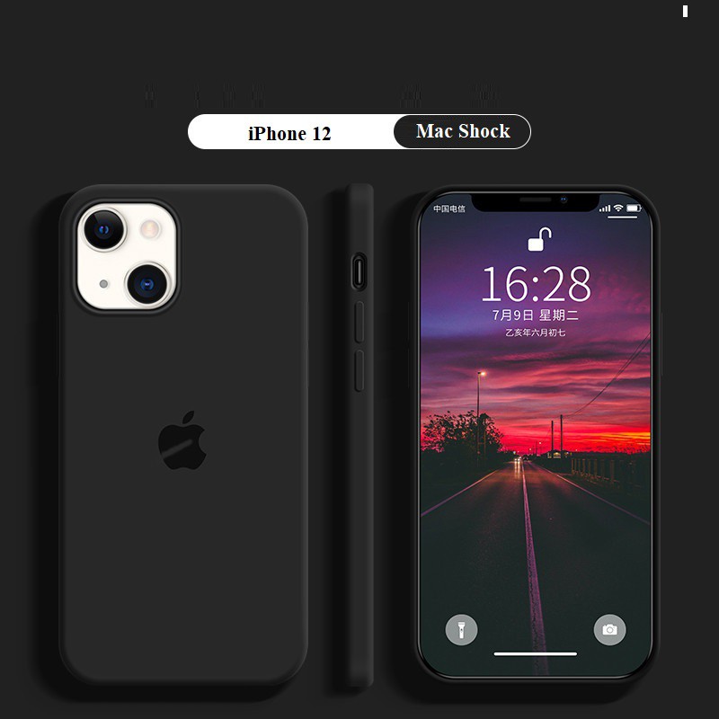 Ốp lưng chống bẩn Iphone Full viền Logo Táo 12 mini/ 12 Pro/ 12/ 12 Promax - Mac Shock | BigBuy360 - bigbuy360.vn