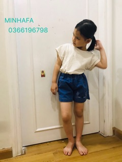Quần short jean bé gái