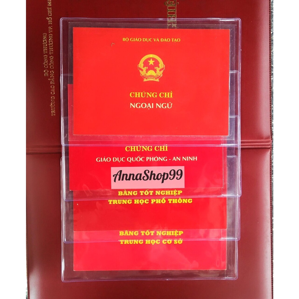 4 Cái Bọc Đựng Văn Bằng /Giấy Chích Ngừa Covit /Tất Cả Giấy Tờ Khổ A5