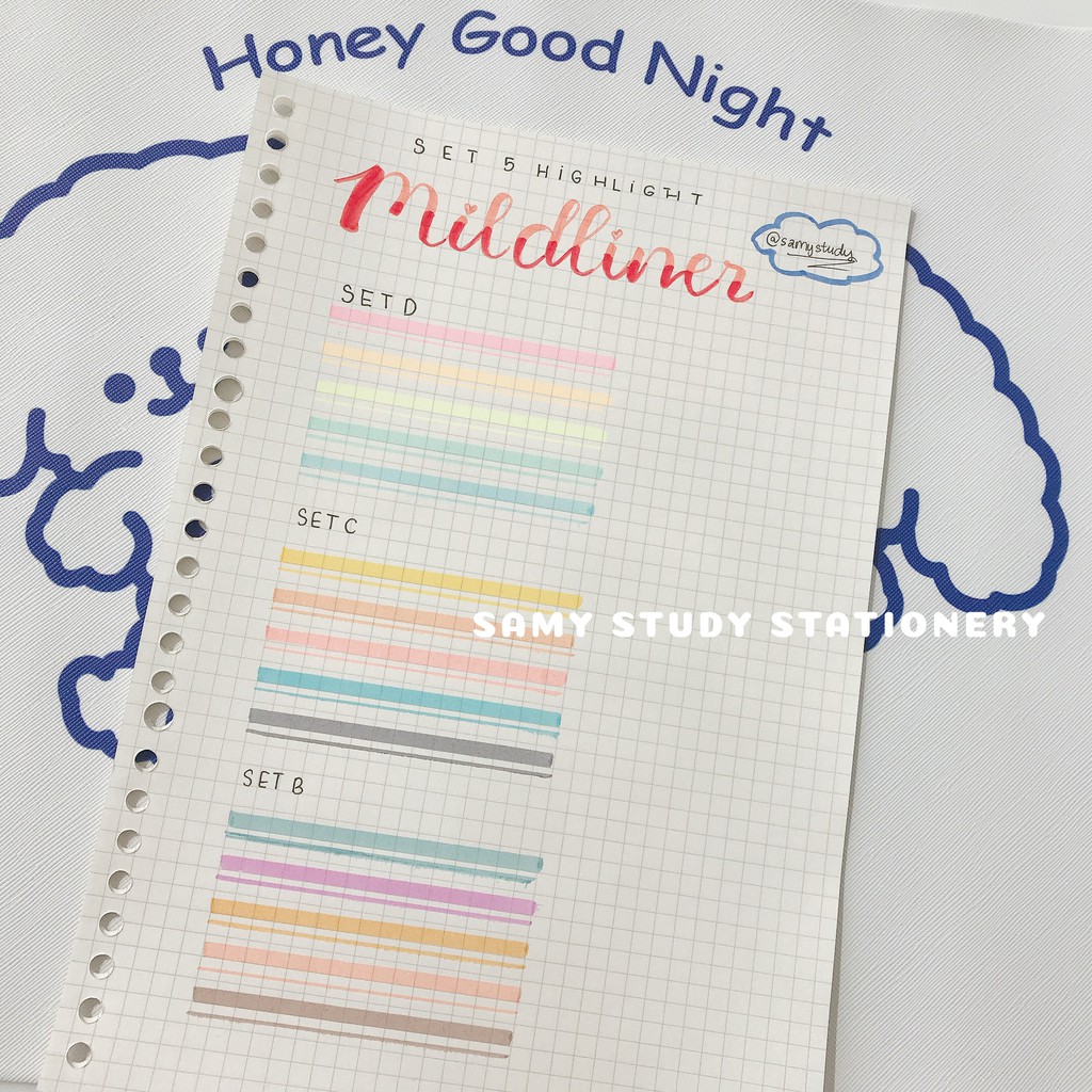 SET 5 CÂY BÚT HIGHLIGHT ĐÁNH DẤU 2 ĐẦU ZHIPAI DUPE ZEBRA MILDLINER TAKE NOTES BULLET JOURNAL