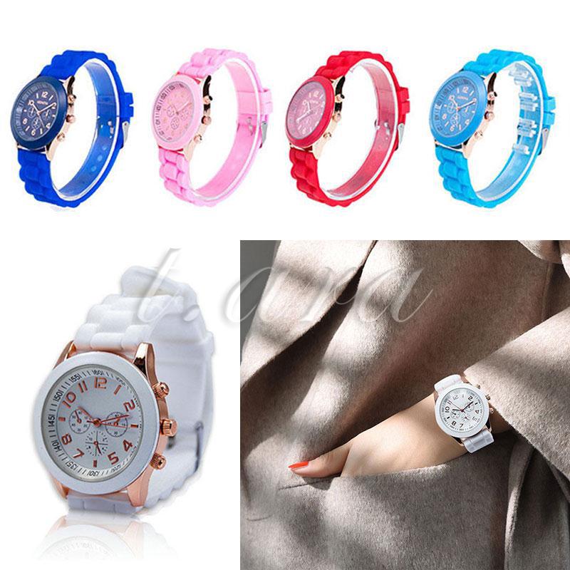 Đồng hồ quartz Geneva dây silicone
