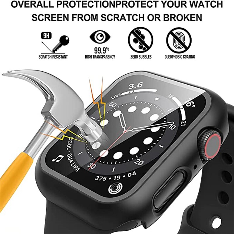 Kính Ốp Bảo Vệ Mặt Đồng Hồ Thông Minh Apple Watch 7 6 5 SE 45mm 44mm 41mm 40mm iwatch Series 4 3 2 1 38mm 42mm