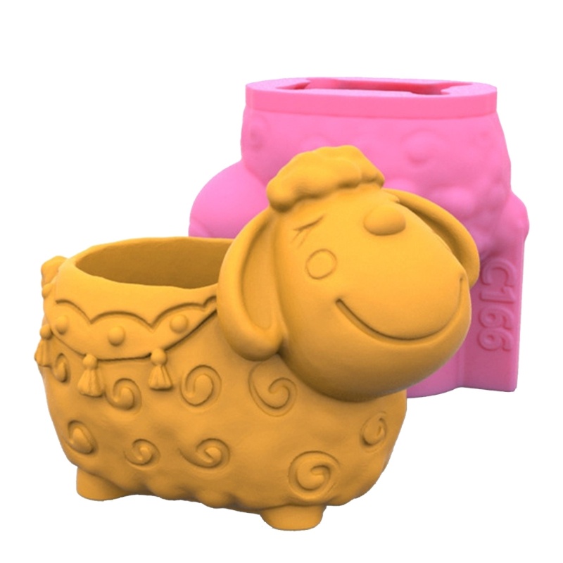 Sa Khuôn Silicone Làm Chậu Hoa Hình Động Vật Xinh Xắn