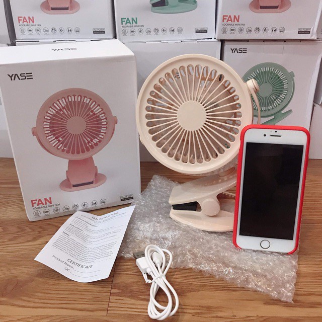 Quạt kẹp xe đẩy, kẹp bàn pin 10.000mah cao cấp bảo hành 12 tháng