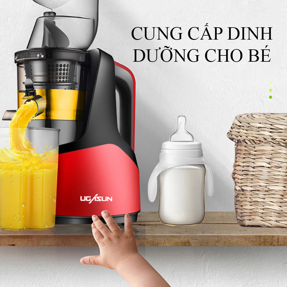 Máy ép hoa quả chậm và làm kem giữ nguyên các dưỡng chất và vitamin, tách kiệt nước khỏi bã, không gây ồn. BH 2 năm.