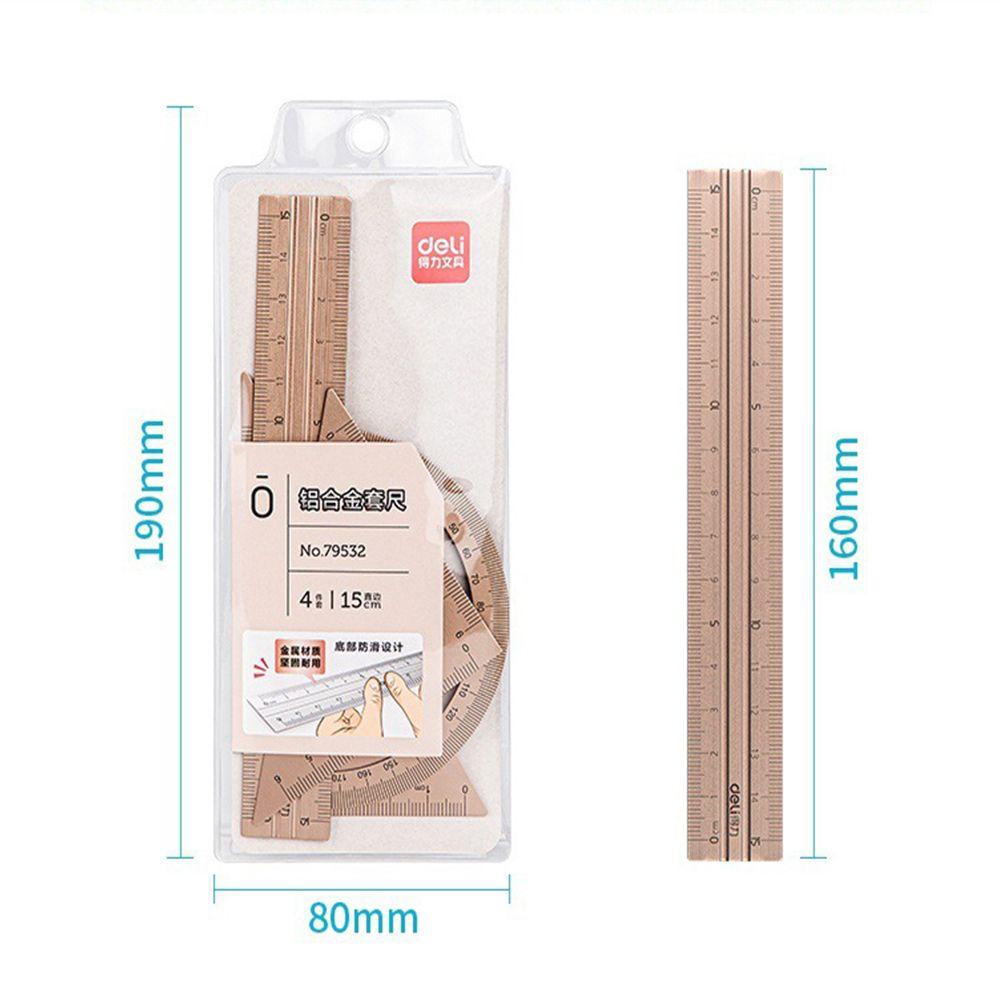 Bộ Thước Nhôm Vẽ Hình Học Nhỏ Gọn Tiện Dụng Cho Học Sinh
