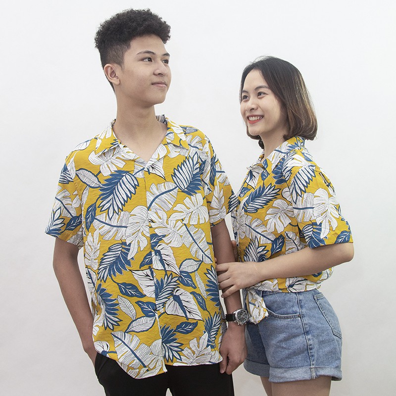 Áo Đũi Nam Nữ cổ bẻ sơ mi vải đũi thái đẹp FAVITI AD50