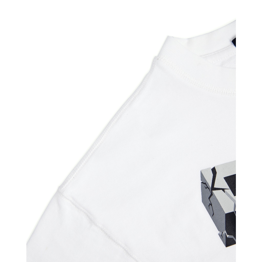 Áo thun "GOLDIE CRACKED HEAVY" 100% cotton 2 chiều màu trắng