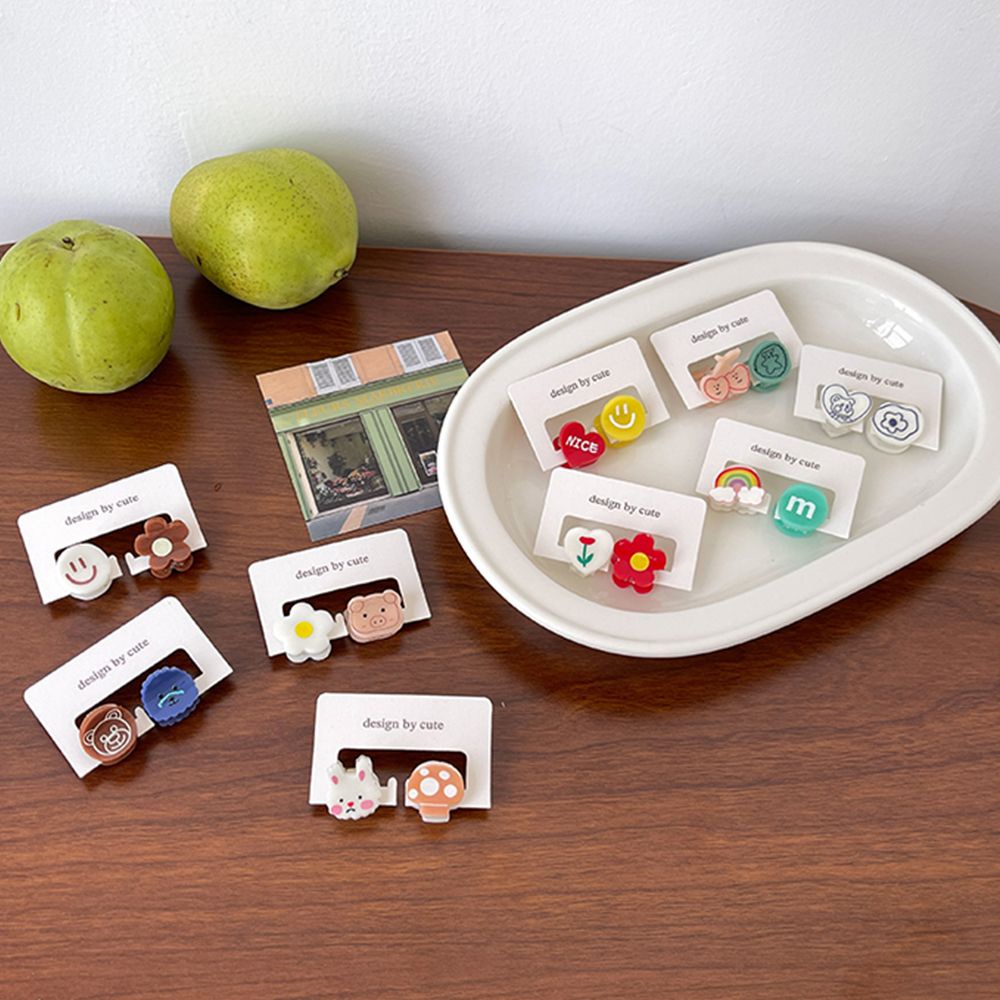 Bộ 2 kẹp tóc hình quả cherry/thỏ dễ thương phong cách Hàn Quốc thời trang cho nữ