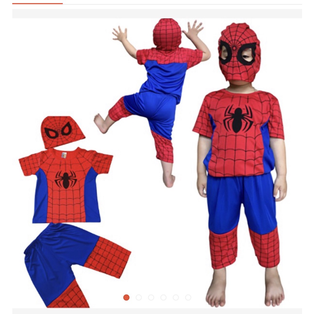 Quần áo siêu nhân Spider-Man tặng mặt nạ người nhện, bộ người nhện cho bé trai từ  2 tuổi đến 6 tuổi