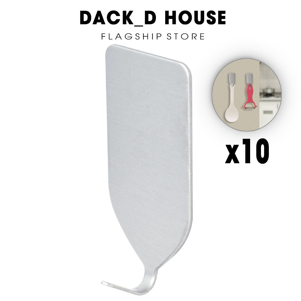 [ COMBO 10 MÓC ] Móc dán tường inox SUS 304 kèm keo dán 3M Dack D House