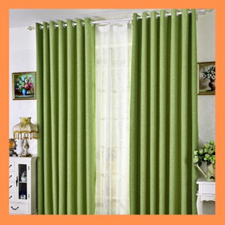 Rèm Cửa Cao Cấp Màu Xanh Cốm Vải Thô Nhiều Size