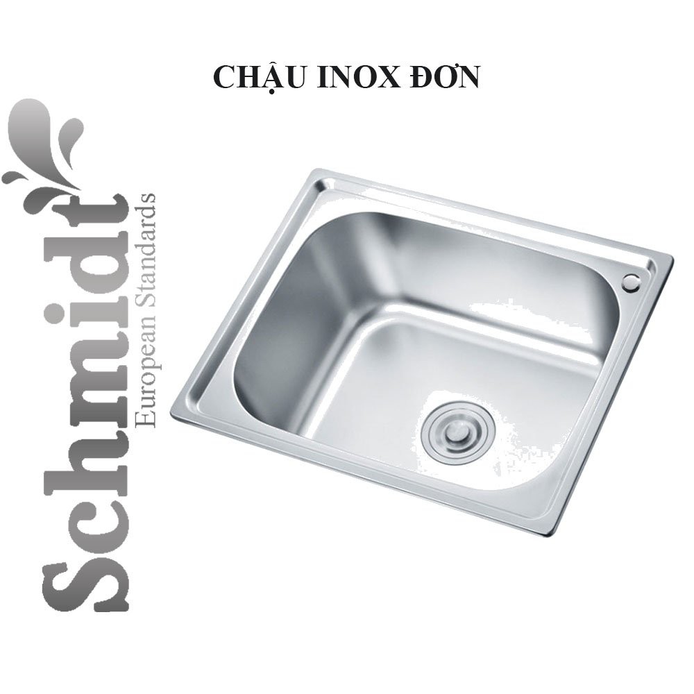 Chậu  Rửa Chén Bát Schmidt 5040 1 Hố Đơn Inox Cao Cấp 201, Bồn Rửa Mặt 50x40x23, Thiết Kế Kiểu Dáng Sang Trọng, Đẹp Mắt