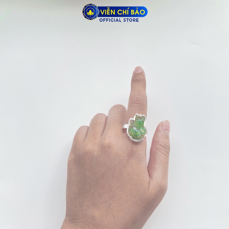 Nhẫn bạc nữ Hồ Ly tóc xanh hỗ trợ tình duyên chất liệu bạc 925 thời trang phụ kiện trang sức nữ Viễn Chí Bảo N600049