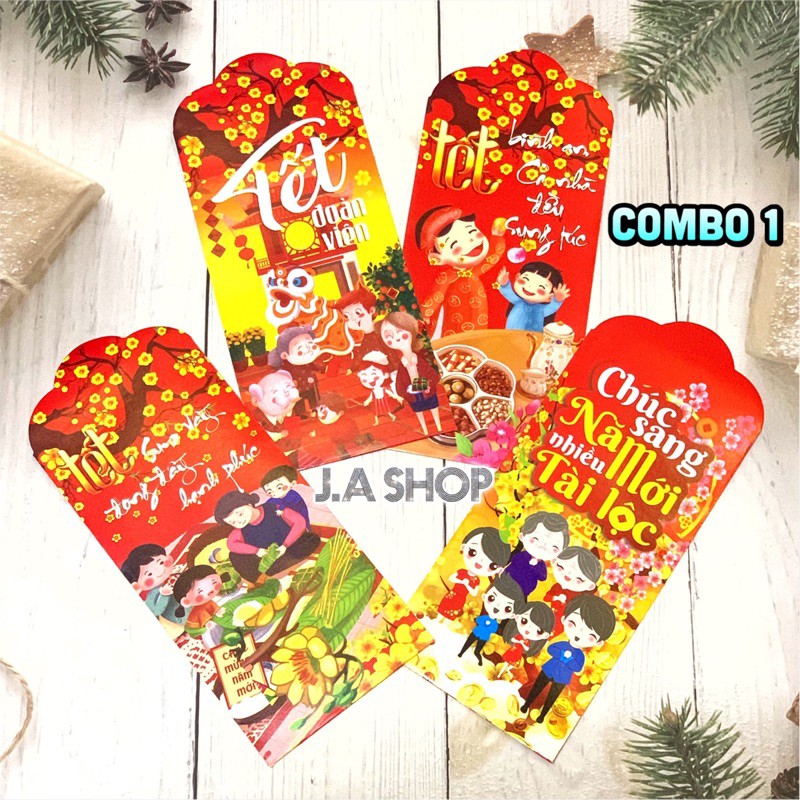 Combo 10 Bao Lì Xì Tết 2023 Cực Đẹp, Bao Lì Xì May Mắn
