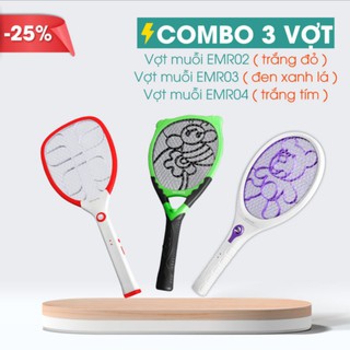 Combo 3 vợt muỗi điện quang đq emr02 wr , emr03 blg và emr04 wp