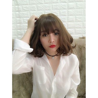 Tóc Bộ cả đầu cao cấp Hàn Quốc dáng xoăn ngắn