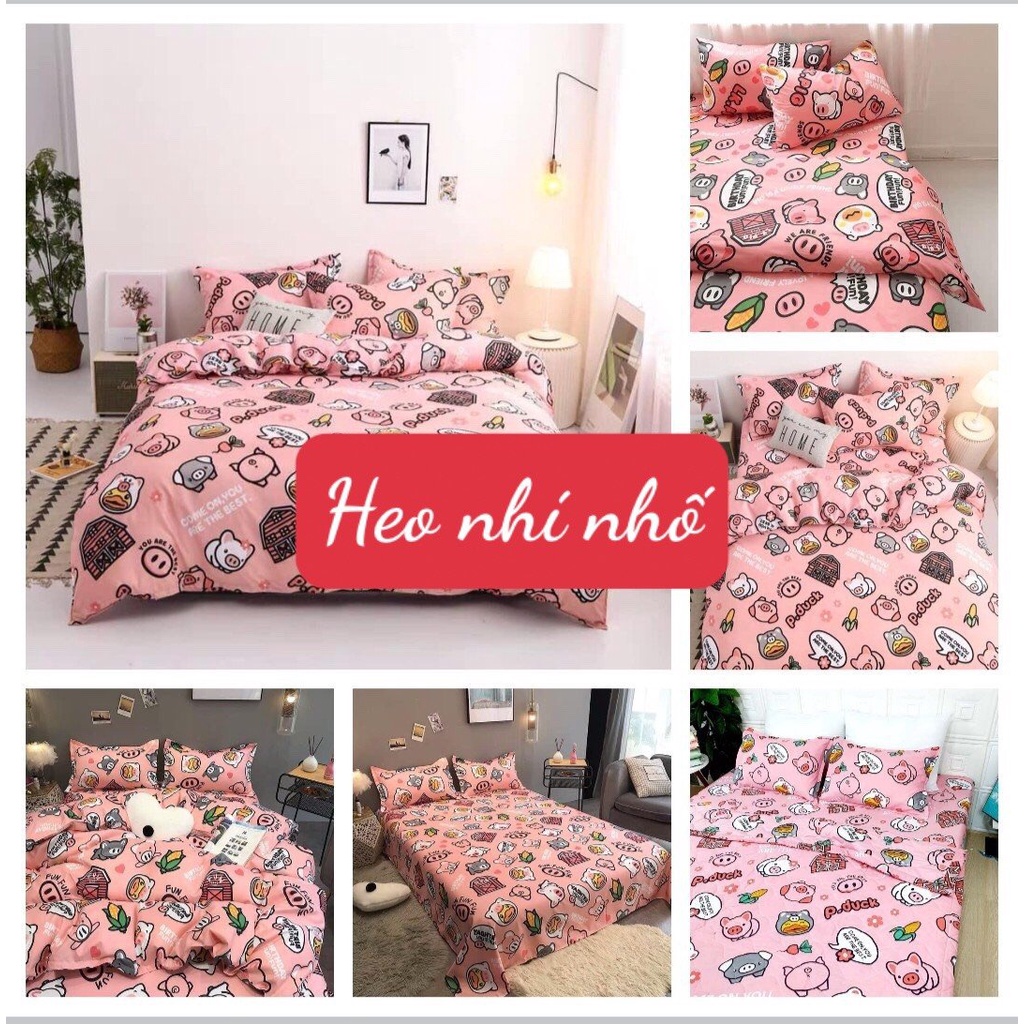 Bộ Ga Gối Trải Giường Cotton Poly Thu Đông, Ga Nệm 1m,1m2,1m4(không bao gồm vỏ chăn)