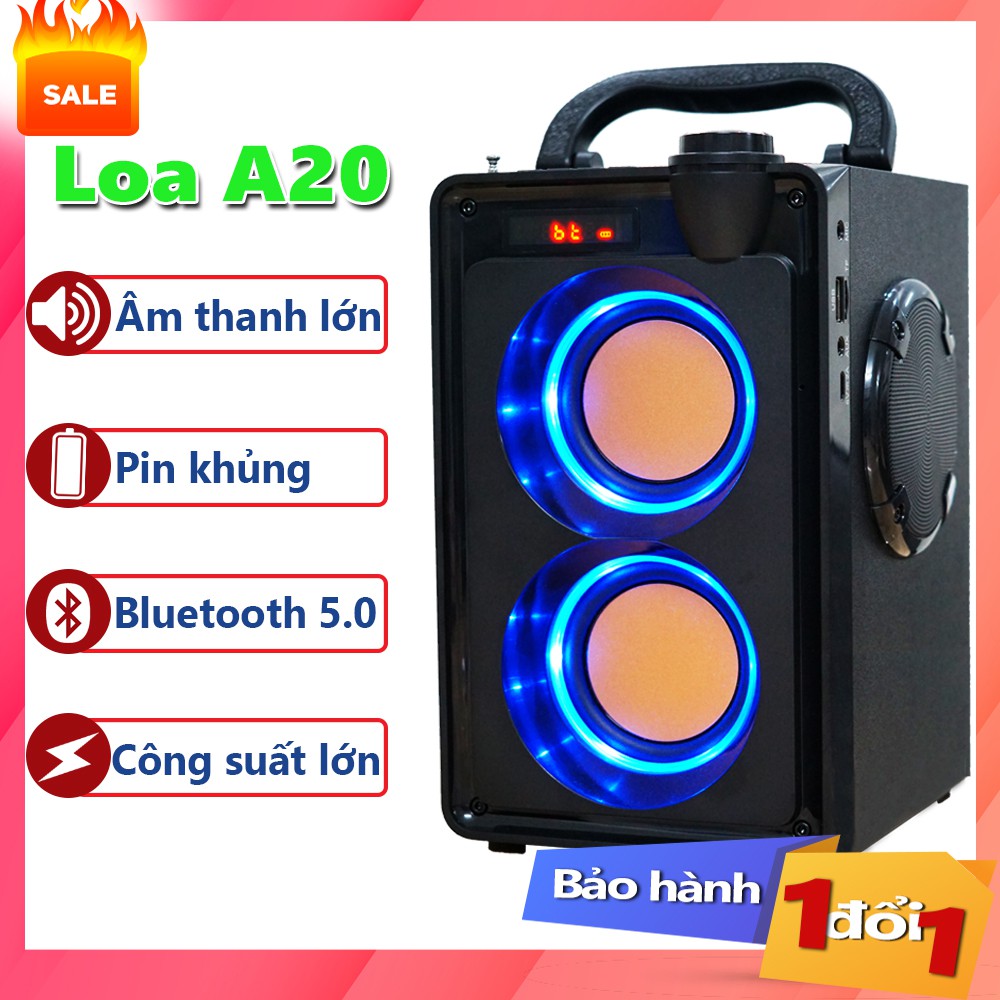 Loa nghe nhạc Bluetooth Karaoke A20 cao cấp, Loa Bluetooth mini, Âm thanh sống động, Bảo hành chính hãng