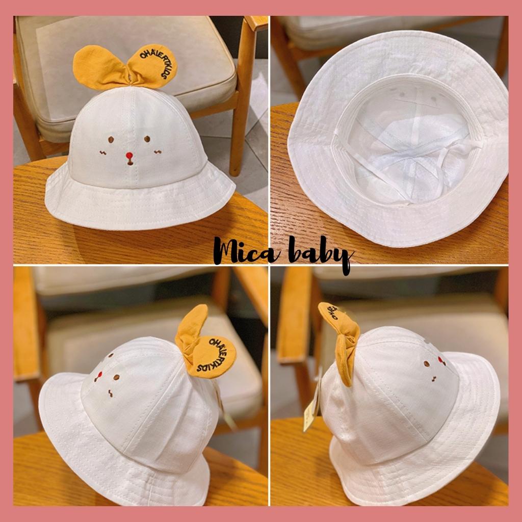 Mũ tai bèo hình chuột đính nơ đáng yêu cho bé Mica Baby MH136