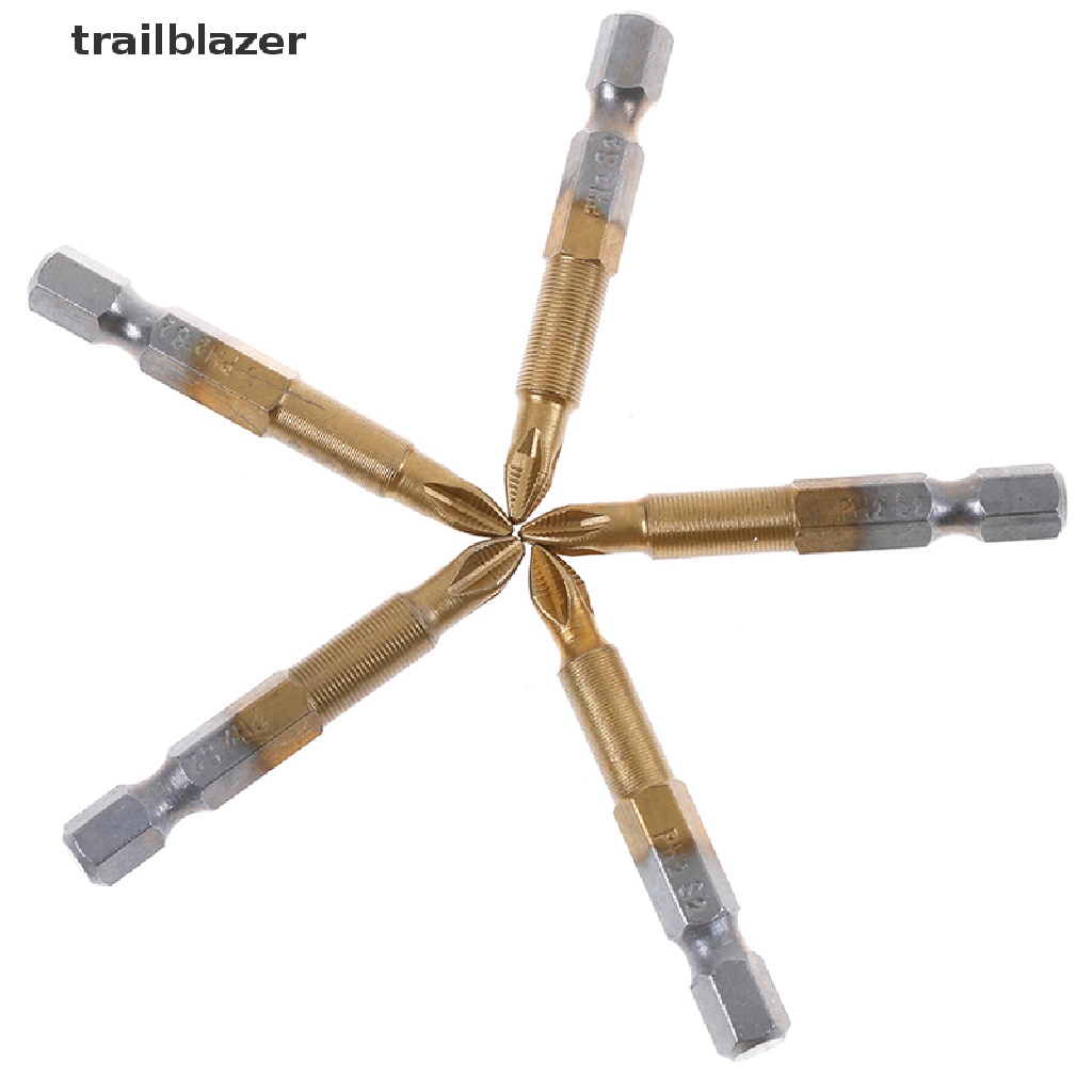 Bộ 5 mũi tuốc nơ vít lục giác phủ titan bền bỉ chống trượt PH2