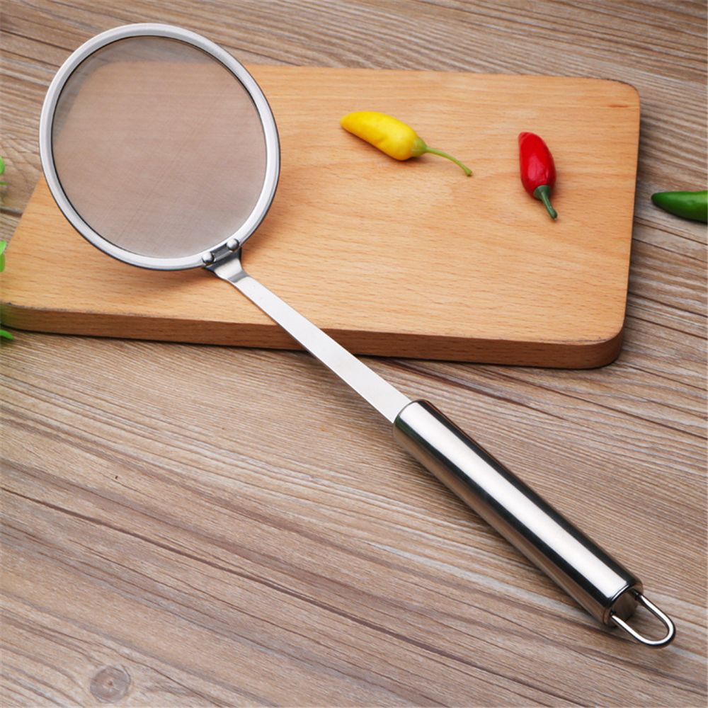 ❤LANSEL❤ Fried Oil Filter Scoop Cooking Tools Mesh Strainer Colander Spoon Long Handle Kitchen Gadgets Skimmer Hot Pot Stainless Steel