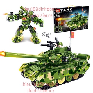 Lắp ráp xếp hình xe tank robot t 99a 90052