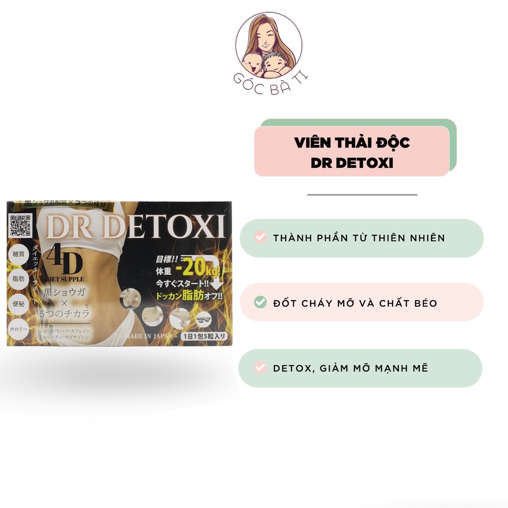HỘP TÚI VIÊN TIÊU ĐEN DR ĐÊ TÔ XI