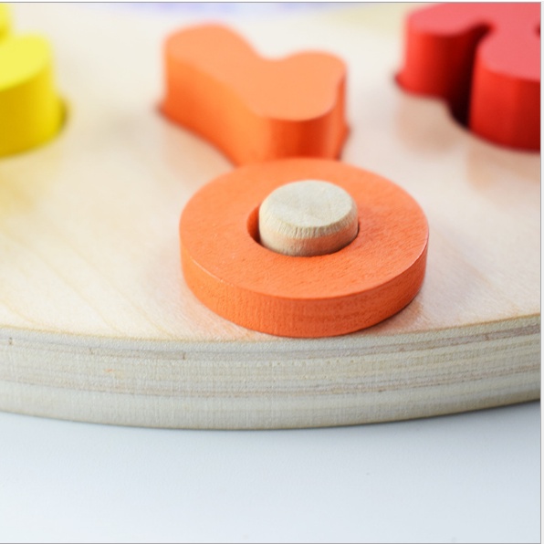 Đồng hồ gỗ kèm cột tính đa năng - đồ chơi gỗ thông minh cho bé vừa học xem giờ vừa học đếm màu sắc
