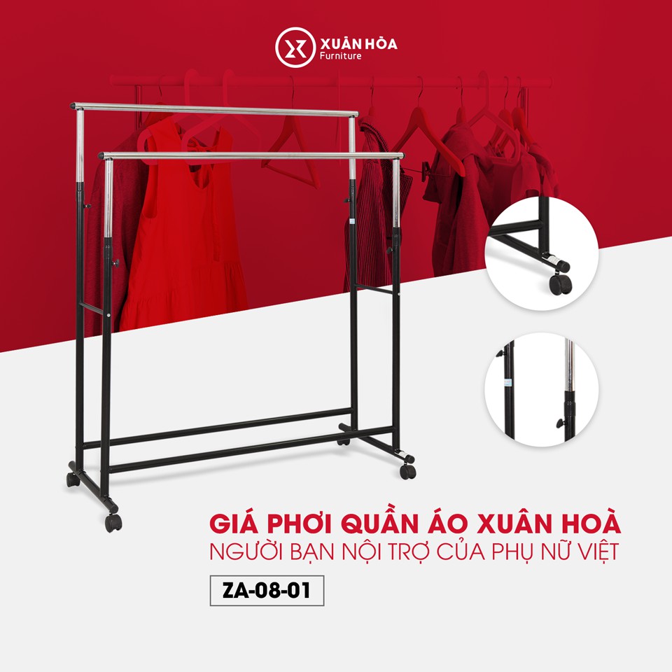 Giá phơi quần áo di động Xuân Hòa Za-08-01