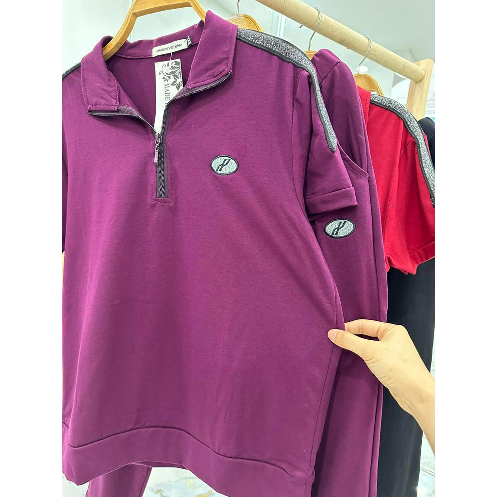 Bộ đồ trung niên cao cấp áo cộc quần dài cotton co dãn 4 chiều , sét thể thao trung niên mùa hè _BTT05