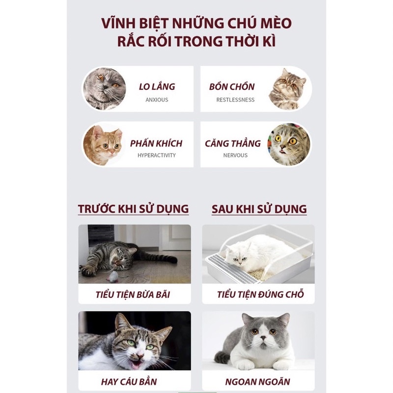 Bột an thần cho mèo, kiểm soát cơn động dục của mèo, giảm stress, giảm gào cho mèo 180G