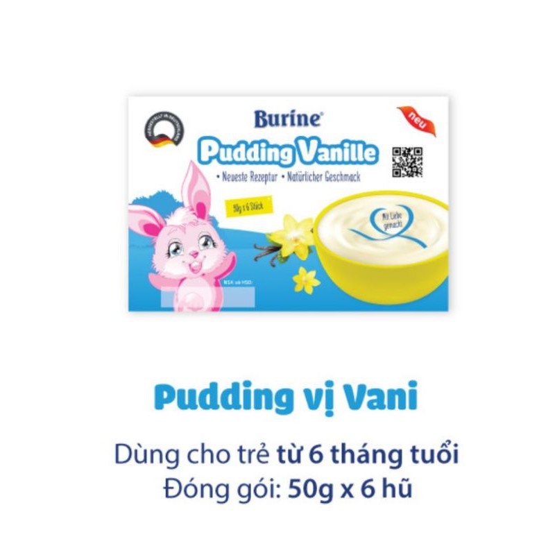 HSD 8/2022-Cháo sữa Burine Vani Và Bích Quy Và Pudding Vani 300g(6x50g)