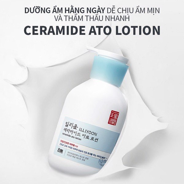 Sữa dưỡng ẩm dịu nhẹ, lành tính dành cho mặt và cơ thể ILLIYOON Ceramide Ato Lotion 350ml