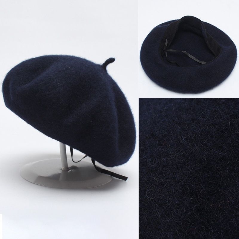 Mũ Beret Phẳng Giữ Ấm Mùa Đông Phong Cách Họa Sĩ Cổ Điển Thanh Lịch Dành Cho Bạn Nữ