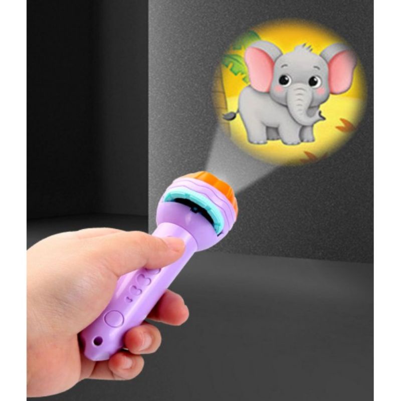 Đèn pin chiếu phim hoạt hình 80 hình cho bé vui chơi học tập