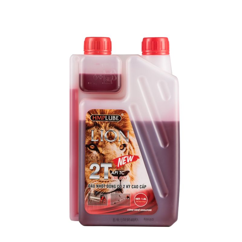 Nhớt 2 thì cao cấp Lion, sử dụng cho cư lốc, máy phát cỏ, xe máy 2 thì.