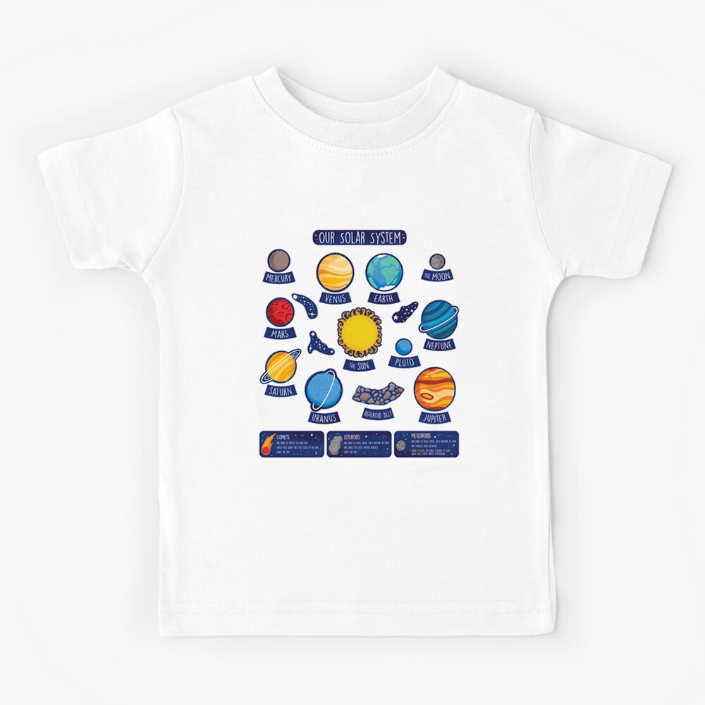 Áo Thun In Hoạt Hình Hệ Mặt Trời Cho Bé Trai Bé Gái Từ Lớp 1-5 S-3XL