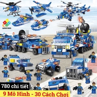 Lego xe ô tô cảnh sát 780 mảnh ghép - đồ chơi xếp hình lắp ráp được xe ben, xe tải, máy bay trực thăng, tàu xe các loại
