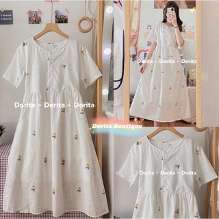 [Ảnh thật/Video] Váy babydoll hoa nhí dáng dài, Đầm babydoll hoa nhí Hàn Quốc - Dorita Boutique